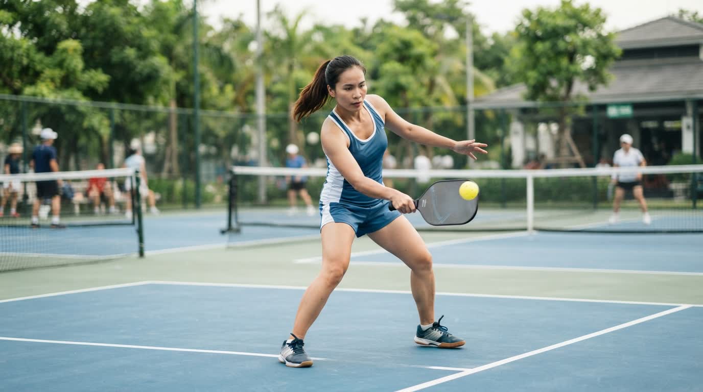 backhand drive Pickleball - chuẩn bị sớm, giữ mặt vợt ổn định và hồi vị trí