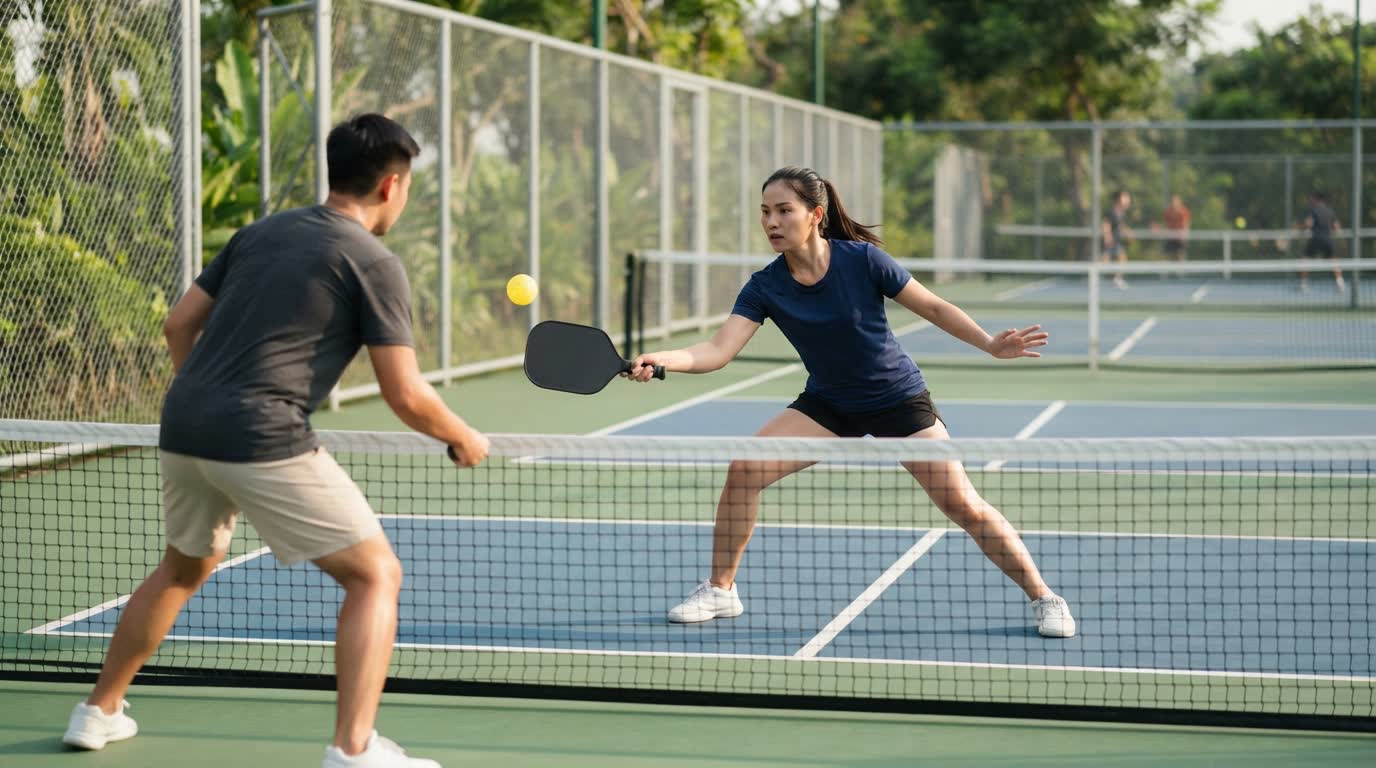 counterattack Pickleball - giữ tư thế gọn và đổi hướng bóng khi đối thủ speed-up