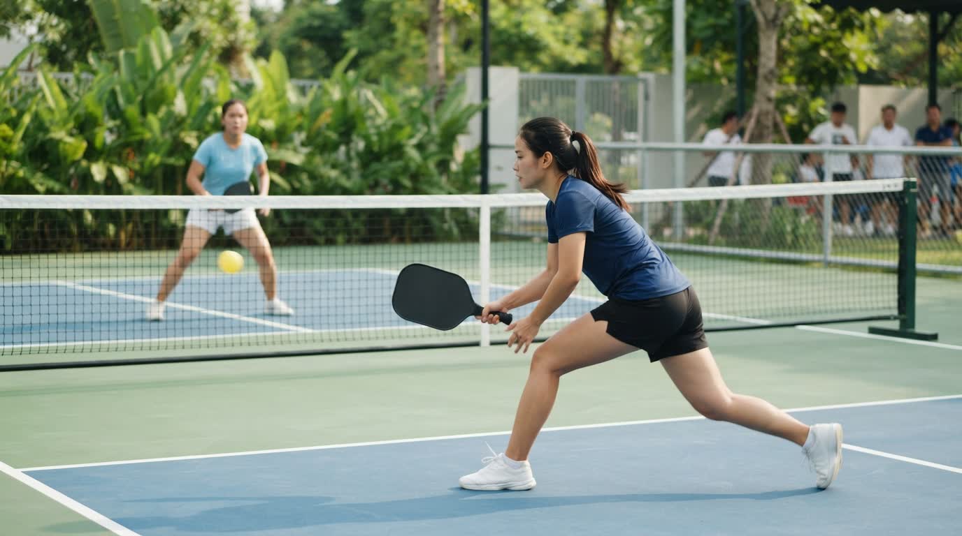 return plus one Pickleball - trả sâu, lên kitchen và chuẩn bị cú thứ tư