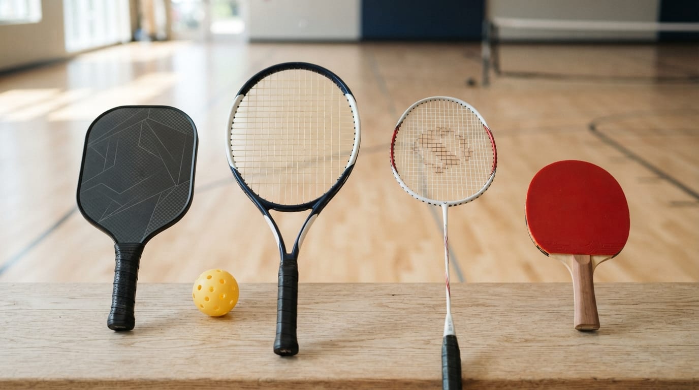 so sánh Pickleball với tennis cầu lông bóng bàn tại sân Pickleball