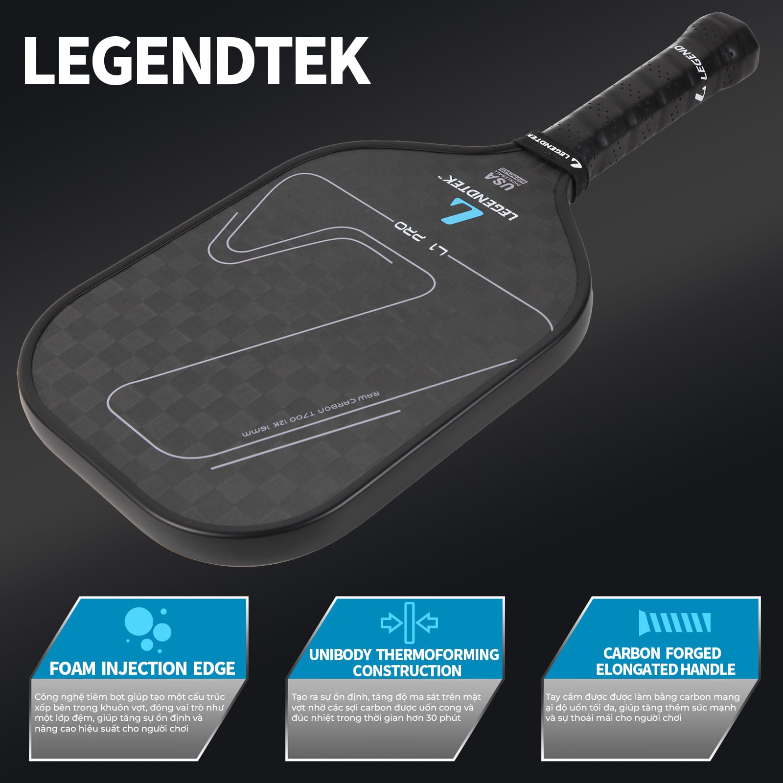 Vợt Pickleball LEGENDTEK L1 PRO 12K - Ảnh 5 5 Vợt Pickleball LEGENDTEK L1 PRO 12K - Ảnh 5