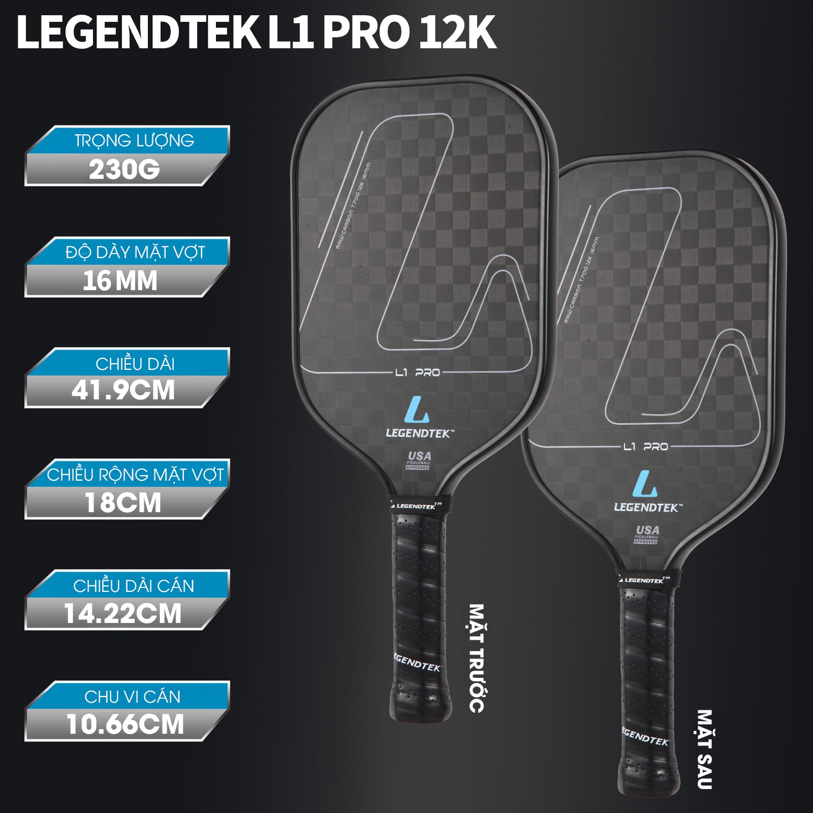 Vợt Pickleball LEGENDTEK L1 PRO 12K - Ảnh 4 4 Vợt Pickleball LEGENDTEK L1 PRO 12K - Ảnh 4